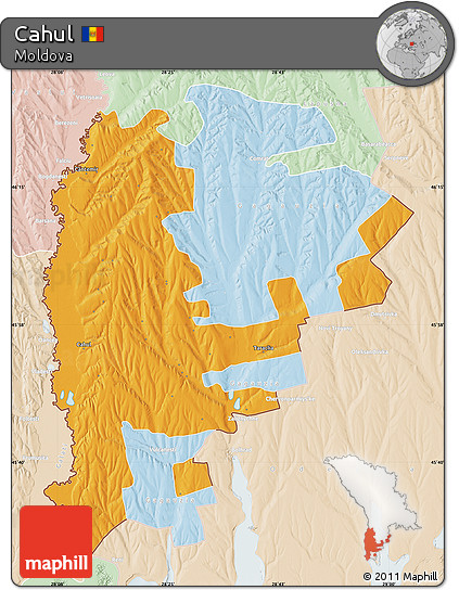 Political Map of Cahul, lighten
