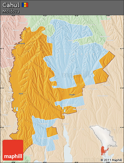 Political Map of Cahul, lighten