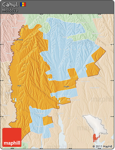 Political Map of Cahul, lighten