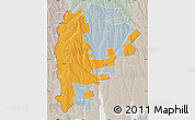 Political Map of Cahul, lighten, semi-desaturated