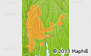 Political Map of Cahul, physical outside