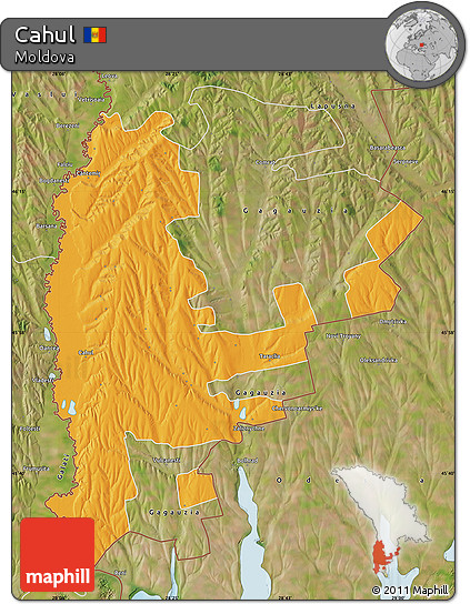 Political Map of Cahul, satellite outside