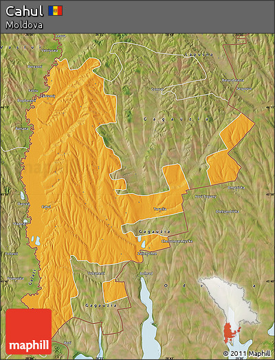 Political Map of Cahul, satellite outside