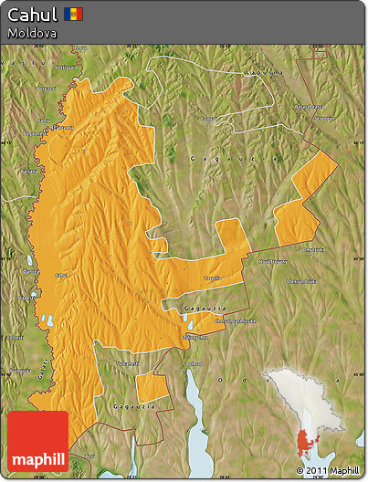 Political Map of Cahul, satellite outside
