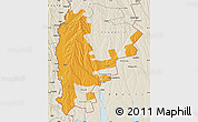 Political Map of Cahul, shaded relief outside
