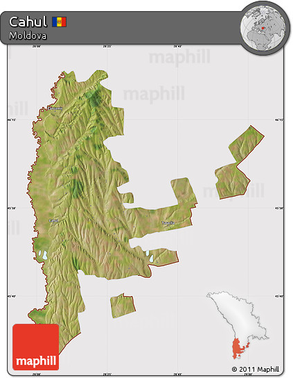 Satellite Map of Cahul, cropped outside
