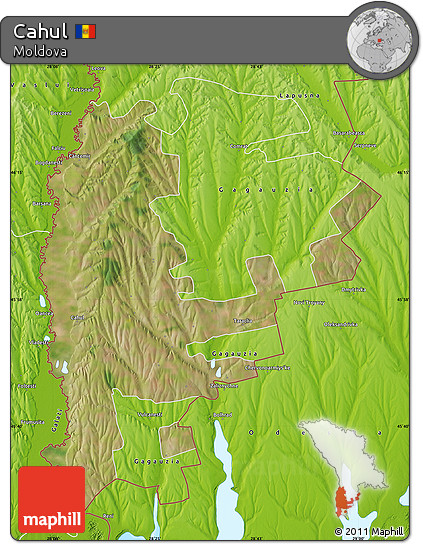Satellite Map of Cahul, physical outside