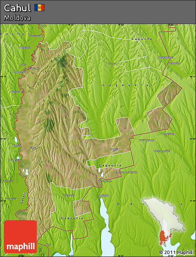 Satellite Map of Cahul, physical outside