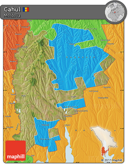 Satellite Map of Cahul, political outside