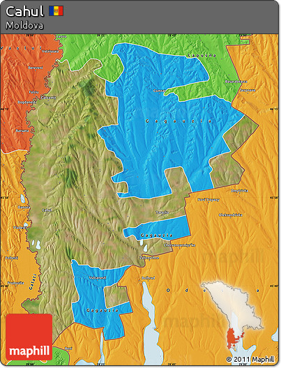 Satellite Map of Cahul, political outside