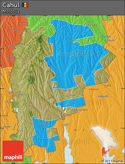 Satellite Map of Cahul, political outside