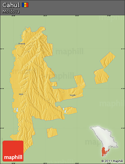 Savanna Style Map of Cahul, single color outside