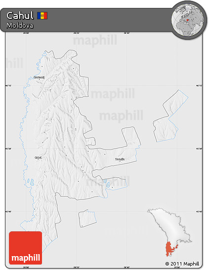 Silver Style Map of Cahul, single color outside