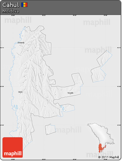 Silver Style Map of Cahul, single color outside