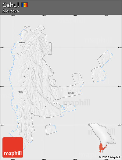 Silver Style Map of Cahul, single color outside