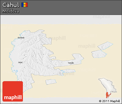 Classic Style Panoramic Map of Cahul, single color outside