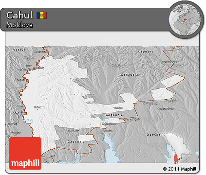 Gray Panoramic Map of Cahul