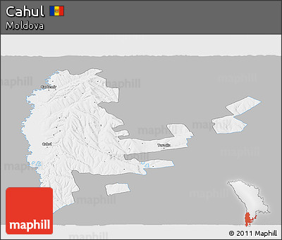 Gray Panoramic Map of Cahul, single color outside