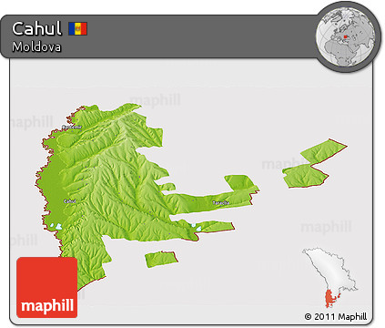 Physical Panoramic Map of Cahul, cropped outside