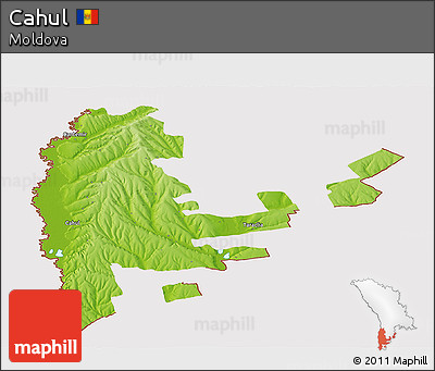 Physical Panoramic Map of Cahul, cropped outside
