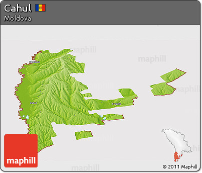 Physical Panoramic Map of Cahul, cropped outside