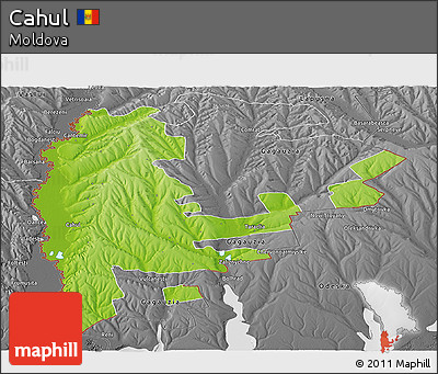 Physical Panoramic Map of Cahul, desaturated