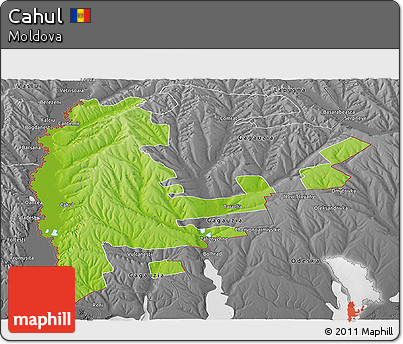 Physical Panoramic Map of Cahul, desaturated