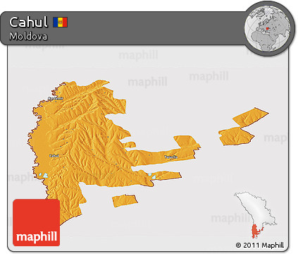 Political Panoramic Map of Cahul, cropped outside