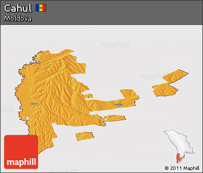 Political Panoramic Map of Cahul, cropped outside