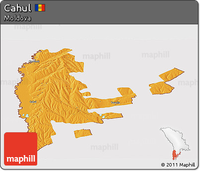 Political Panoramic Map of Cahul, cropped outside