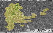 Satellite Panoramic Map of Cahul, darken, desaturated