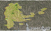 Satellite Panoramic Map of Cahul, darken, semi-desaturated