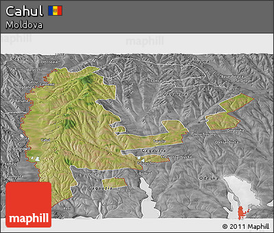 Satellite Panoramic Map of Cahul, desaturated