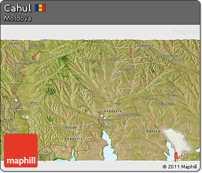 Satellite Panoramic Map of Cahul