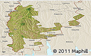 Satellite Panoramic Map of Cahul, shaded relief outside
