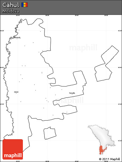 Blank Simple Map of Cahul, cropped outside
