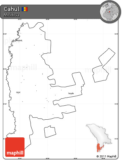Blank Simple Map of Cahul, cropped outside