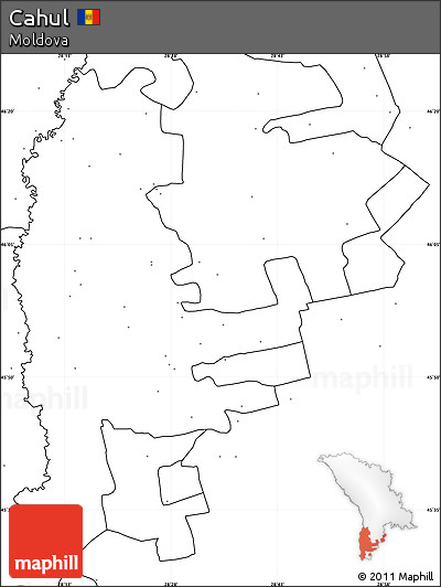 Blank Simple Map of Cahul, no labels