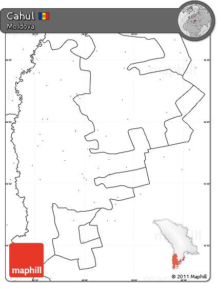 Blank Simple Map of Cahul, no labels