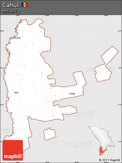 Classic Style Simple Map of Cahul, cropped outside