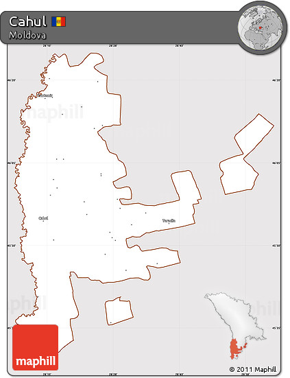 Classic Style Simple Map of Cahul, cropped outside