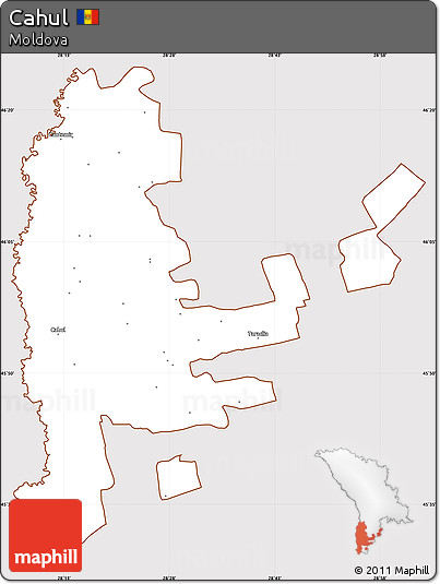 Classic Style Simple Map of Cahul, cropped outside