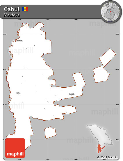 Gray Simple Map of Cahul, cropped outside