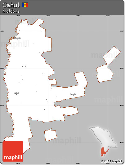 Gray Simple Map of Cahul, cropped outside