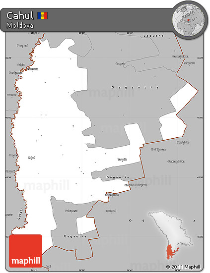 Gray Simple Map of Cahul