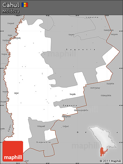 Gray Simple Map of Cahul