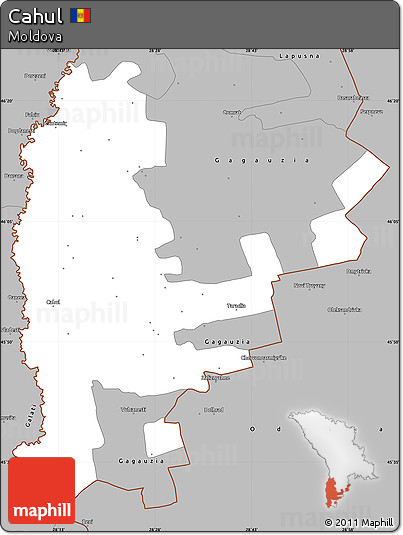 Gray Simple Map of Cahul