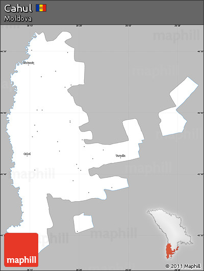 Gray Simple Map of Cahul, single color outside