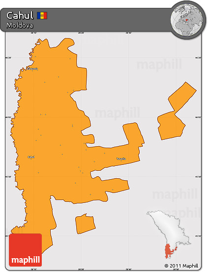 Political Simple Map of Cahul, cropped outside