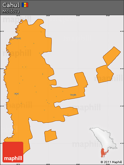 Political Simple Map of Cahul, cropped outside